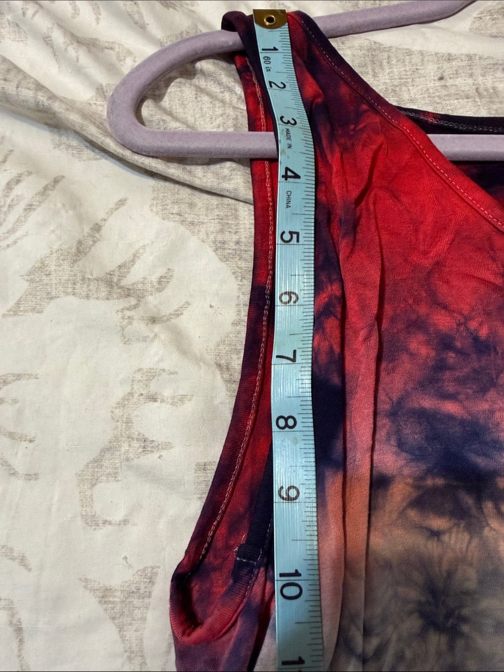 torrid Red White Navy Ombre Tie-Dye V-Neck Tank - Picture 6 of 6